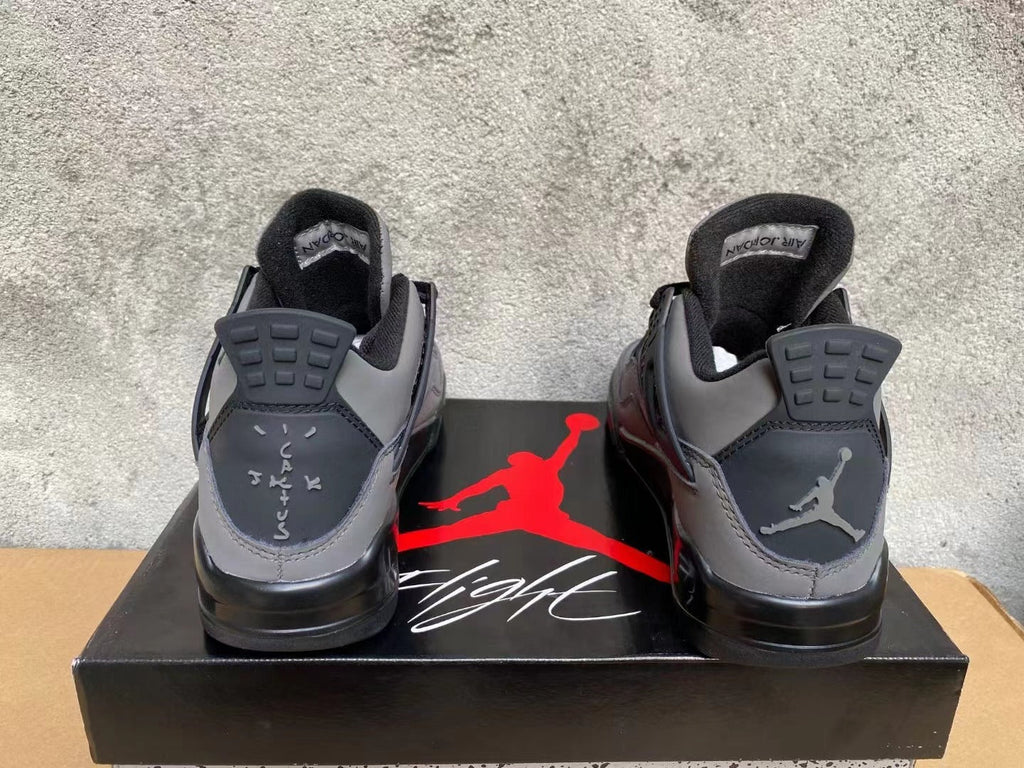 Air Jordan 4 Grey & Black Sneakers