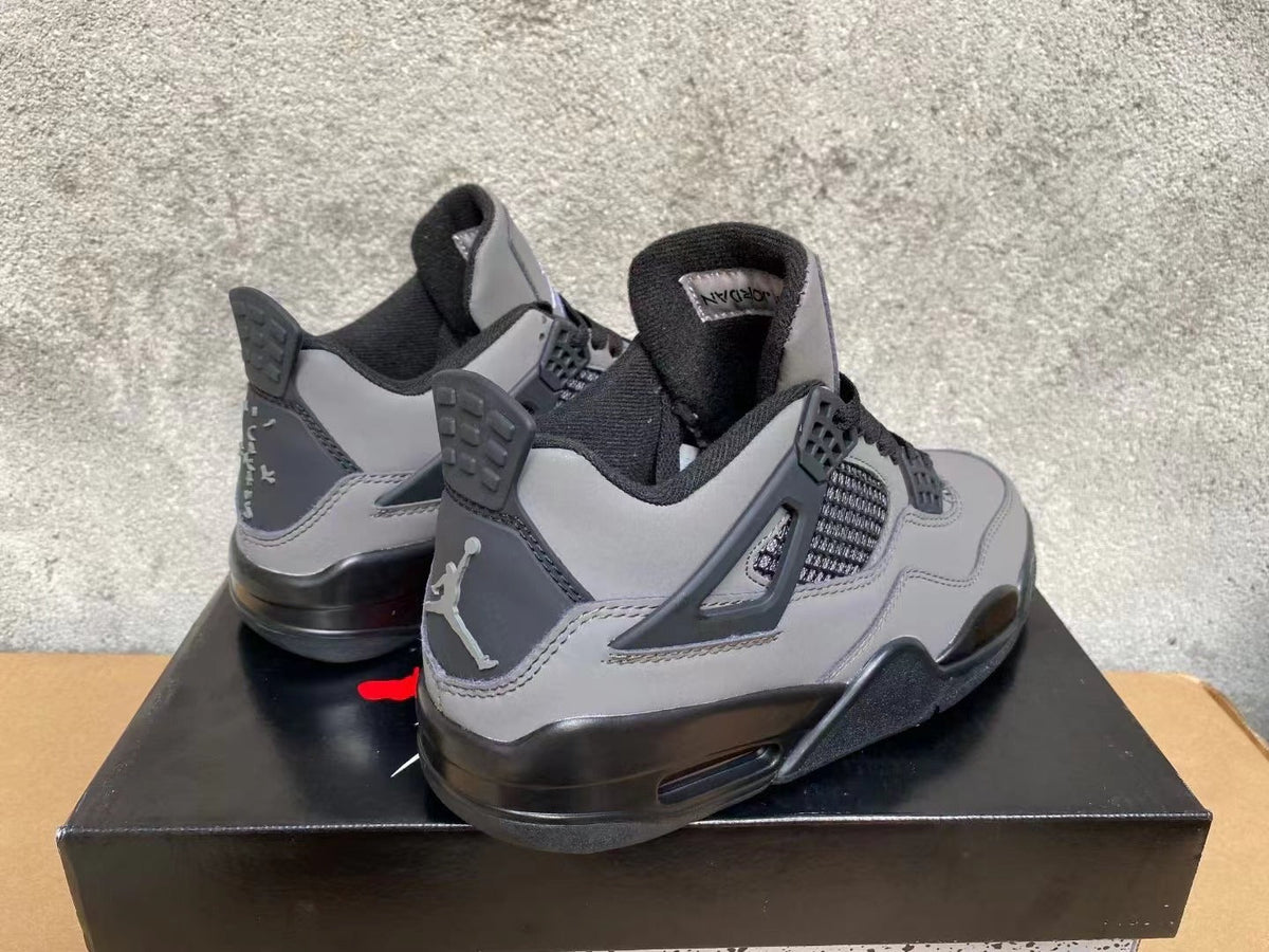 Air Jordan 4 Grey & Black Sneakers