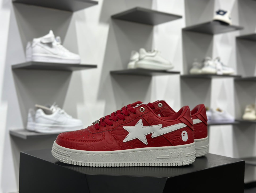 Bapesta Low “Red Suede” Sneakers